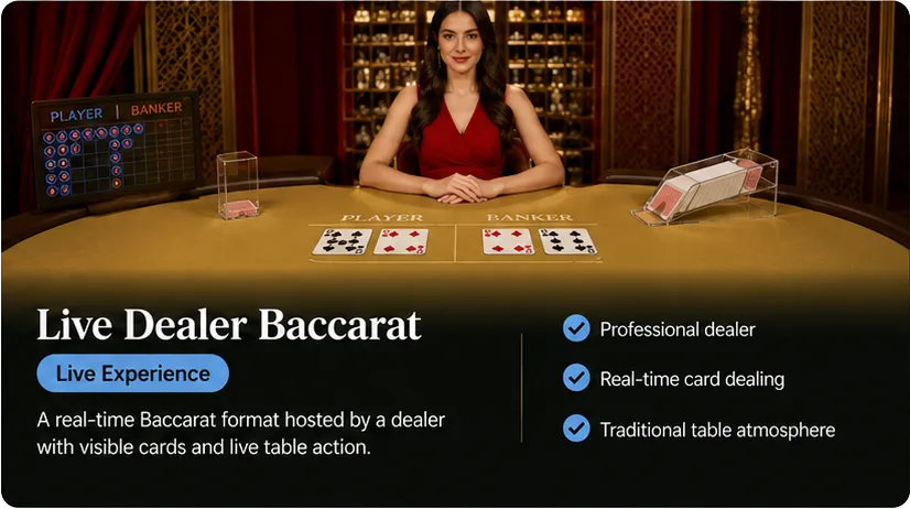 Live dealer Baccarat table