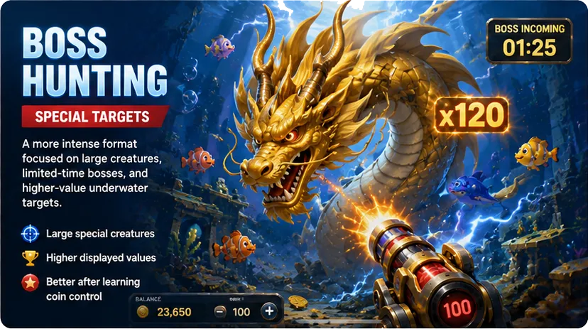 Boss Hunting Fishing game with giant sea creature