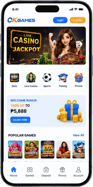 OKGames app home screen