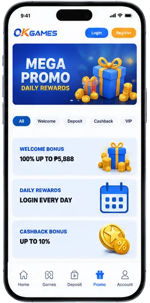 OKGames app promotions screen