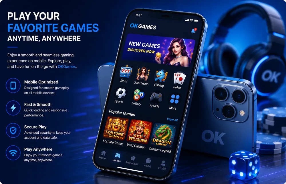 Mobile gaming experience on OKGames
