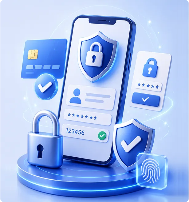 Shield and secure payment account illustration