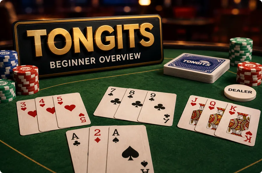 Tongits cards arranged into sets and sequences
